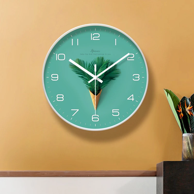 

Round Creative Mute Modern Design Large Wall Clock Clocks for Home Kitchen Living Room Decor Battery Operated Silent