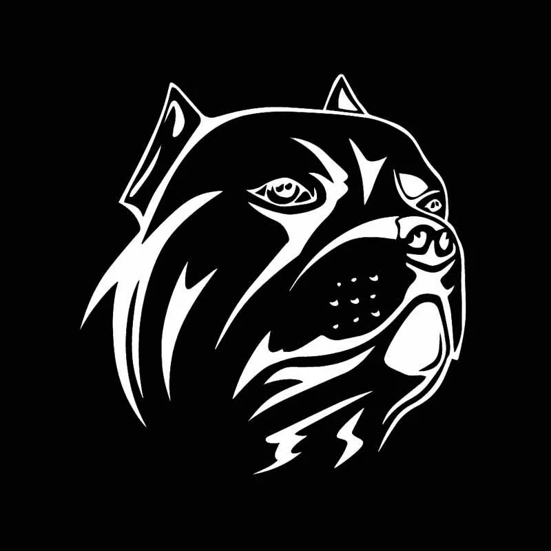 YJZT 14.4X14.9CM Наклейка на автомобиль Собака Питбуль Животное Охранник Друг Ошейник Фреска Виниловая наклейка Черный/Серебряный C24-1243 нан.