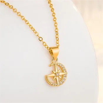 

Korean Inlaid Stars and Moons Pendant Be Matched with Necklace Stars and Moons Creative Pendant Gift To Girlfriend JDZ583
