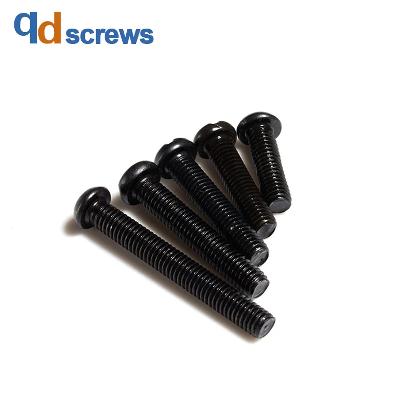 4 8 M6 черный крепежный шуруп с полукруглой потайной головкой и крестообразный