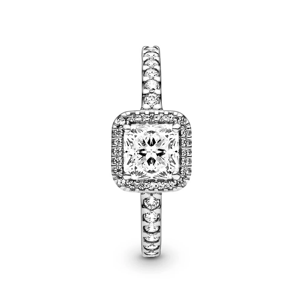 

SCALLOPED Square Sparkling Zircon Wedding Rings For Women 2021 New Luxurious Exquisite Engagement Party Jewelry Anillos