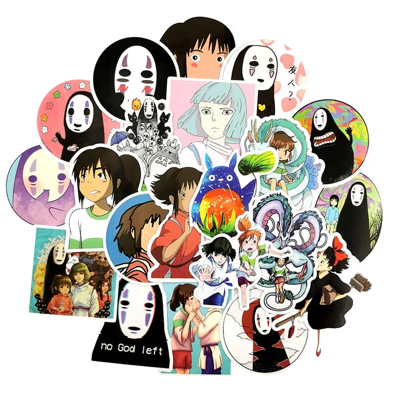 50 шт. креативная унесенная спиралью наклейка sHayao Miyazaki No Face Мужская наклейка с мобильным телефоном ноутбук гитара скейтборд наклейка s