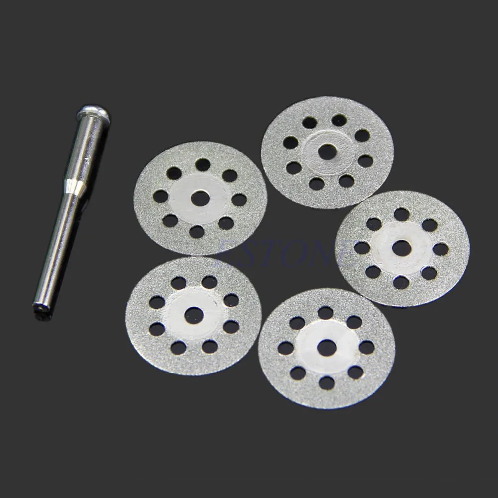 

5PCS 22mm Mini Sharp Rotary Diamond Cutting Discs Disks Dremel Tools With A Rod H02