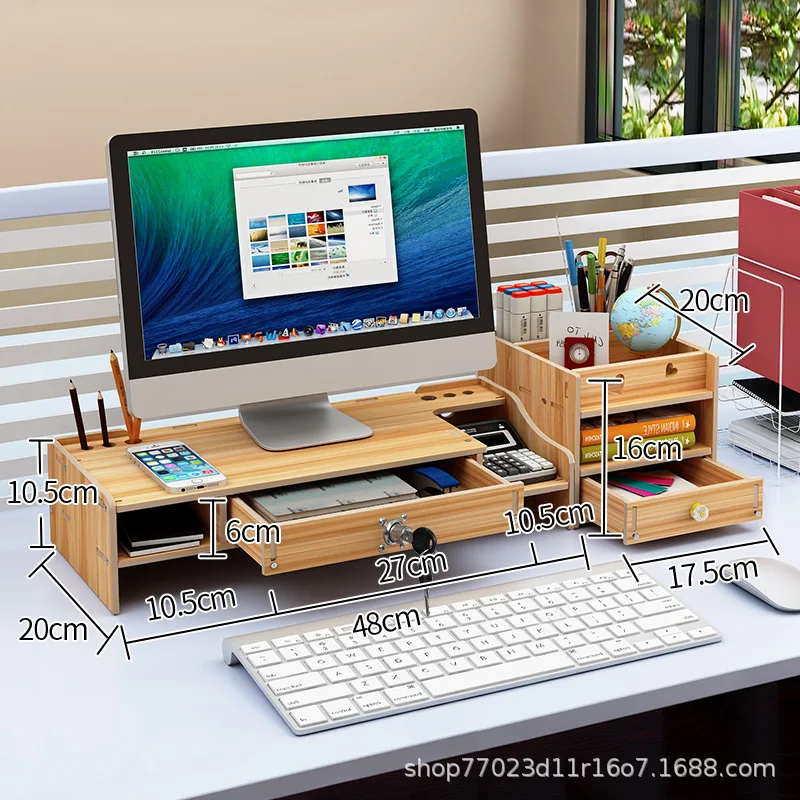 

Home Office Computer Monitor Stand Riser Table Laptop Stand Shelf Notebook Monitor PC Holder Desktop Storage Rack Organizer