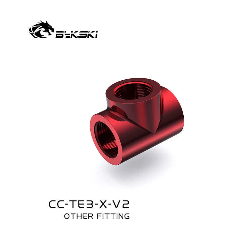 

BYKSKI 3-Way CC-TE3-X-V2 G1/4'' Thread Type T Copper Fittings Adaptors Water Cooler Accessories Multi-channel