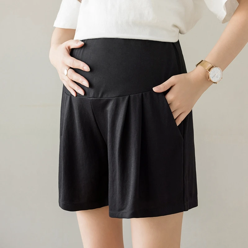 

Maternity cotton and linen shorts, summer ultra-thin three-quarter pants, tencel linen belly support pants loose casual fashion