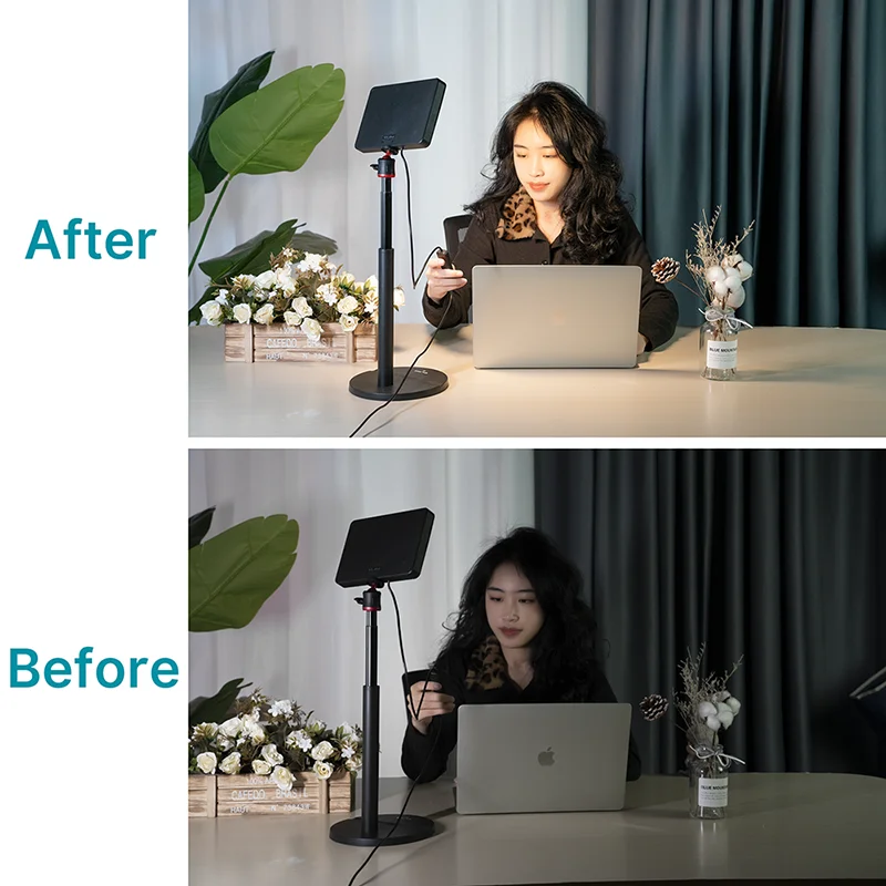 

VIJIM K5 LED Video Light Panel 3200k-6000k With Desk Light Stand For Desk Video Meeting Photography Lighting Lamp Live Stream