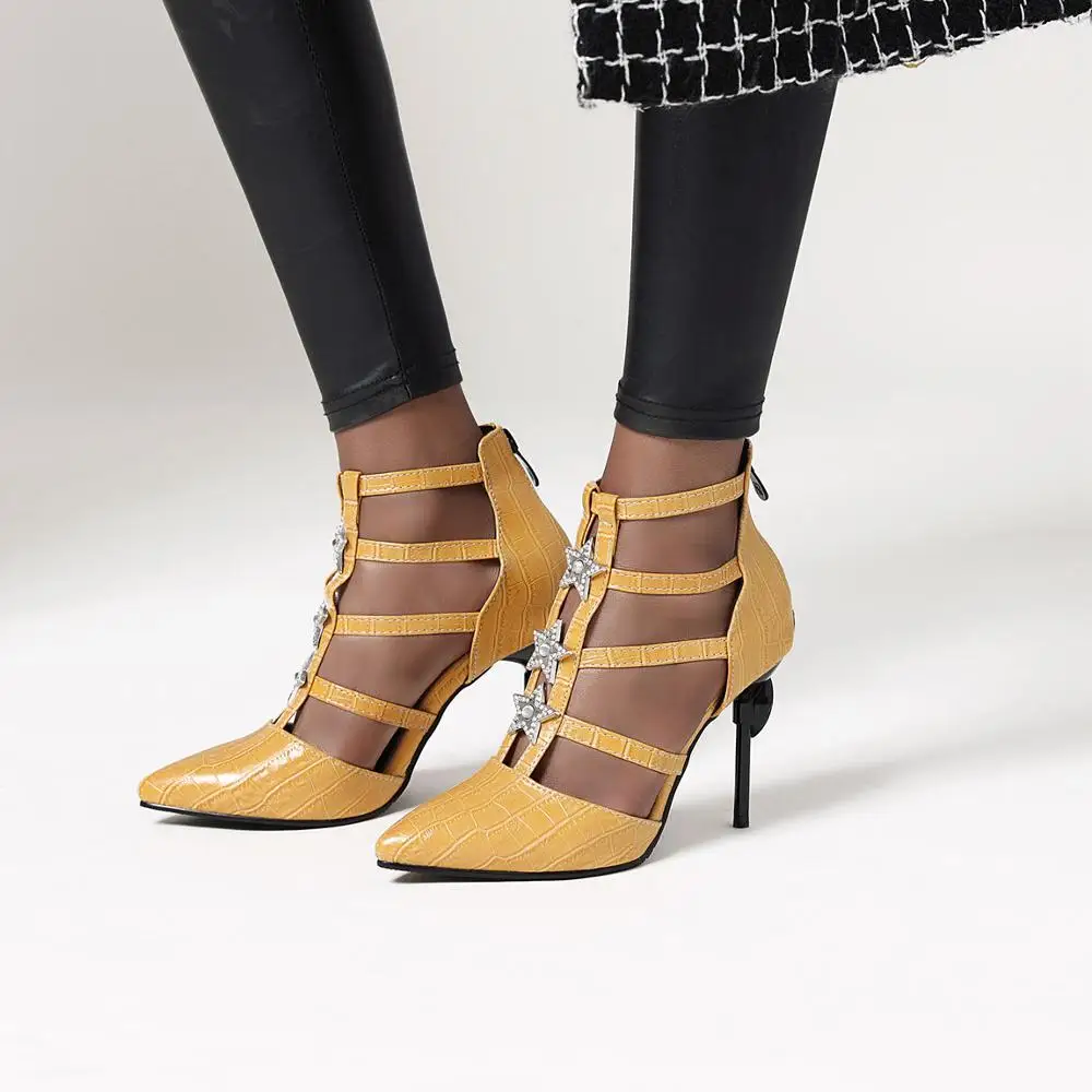 

sexy high heels shoes women retro style high heels sandals 2020 new pumps women Thin Heel Hollow Single Shoes tacones mujer