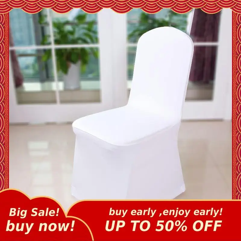 Универсальные белые эластичные чехлы на стулья из спандекса лайкры полиэстера