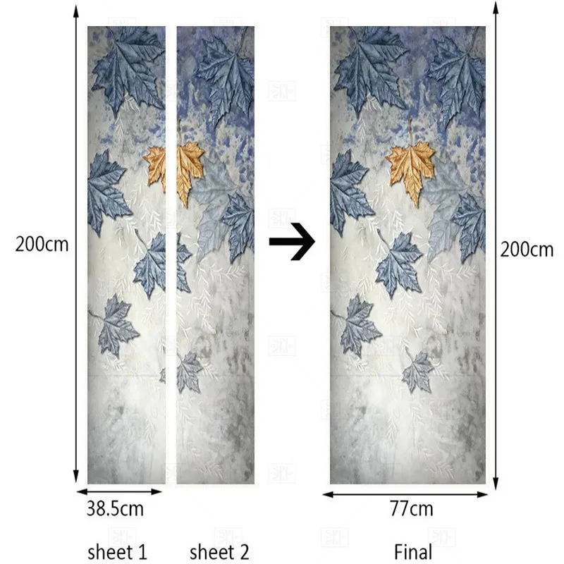 

Modern Simple Plant Leaf Murals Wallpaper Living Room Hotel Restaurant Door Sticker PVC Waterproof Photo Wall Paper 3D Stickers