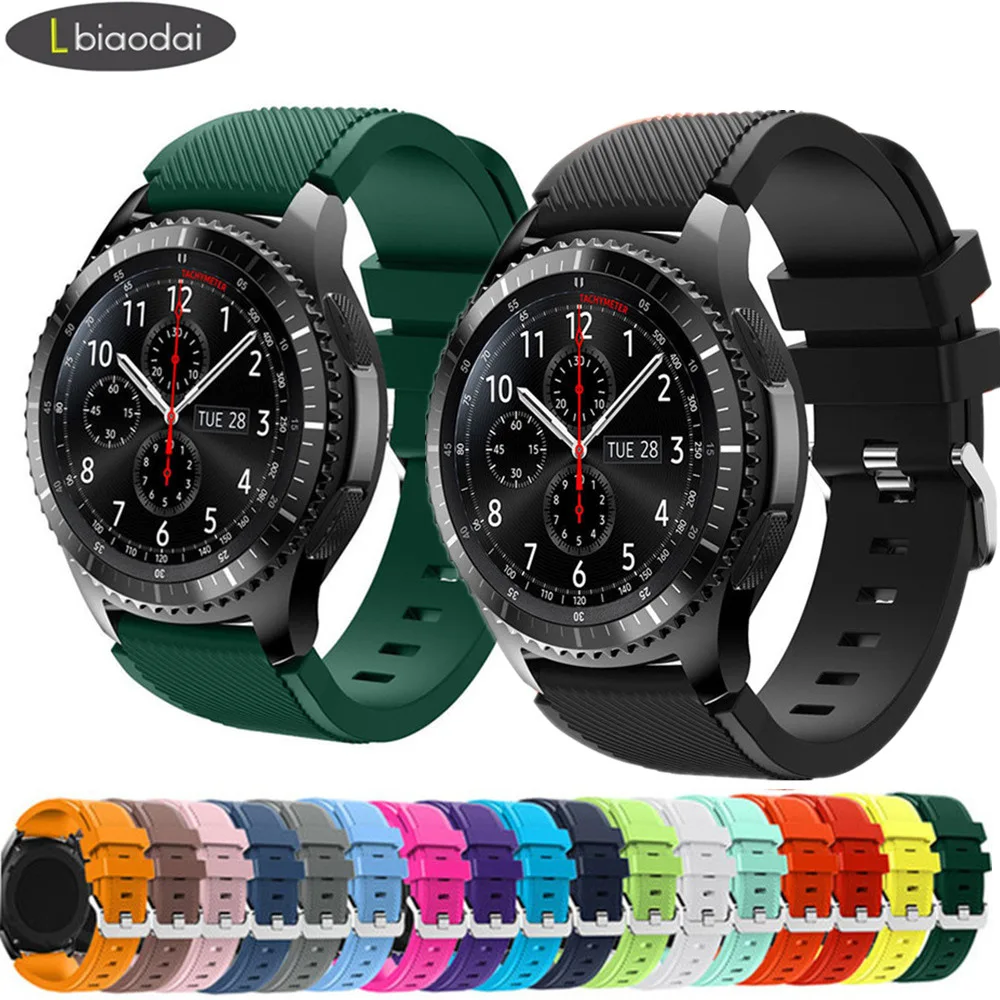 

Ремешок силиконовый для Galaxy watch 4, браслет для Huawei watch GT2 Samsung Active 2 40 мм 44 мм 40 мм/Classic/3 46/42 мм Gear S3 46 мм 22 мм, 20 мм