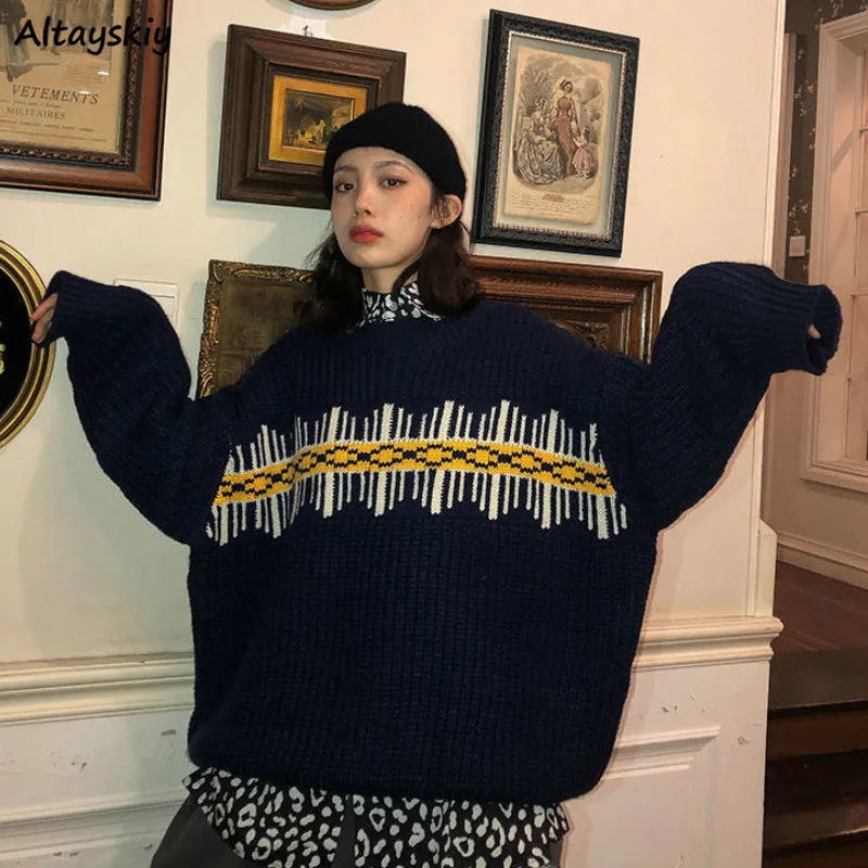 Женские пуловеры с вышивкой модная женская Свободная Удобная уличная одежда в