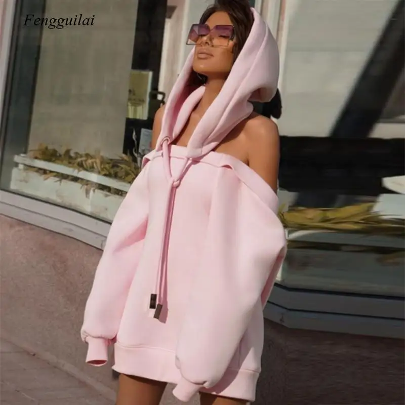 

Женский свитшот с длинным рукавом, однотонный Свободный свитшот с капюшоном и вырезами, размеры до 3XL