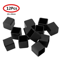 12 pvc rubber feet covers square shape furniture legs protect caps table stool chair sofa ends tips floor guards anti slip cup