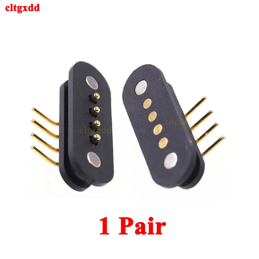 

2-5Pair Spring-Loaded Magnetic Pogo Pin Connector 4Pin Pitch 2.5 mm Through Hole Angled Male Female 2A 36V DC Power Charge Probe