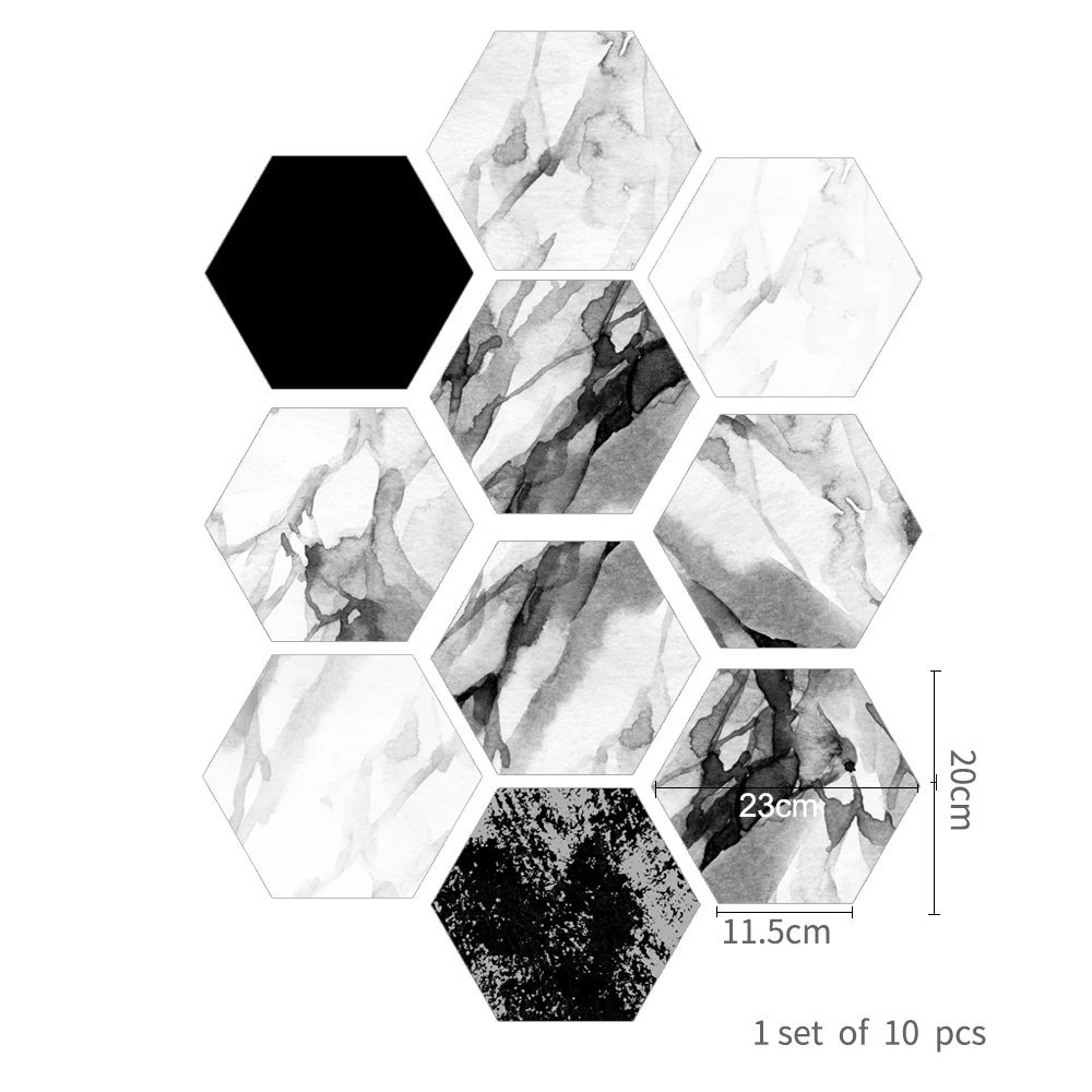 

Funlife Ink Paintings Floor Sticker Wall Sticker Peel & Stick Self-Adhesive Eco-friendly PVC Easy to Clean DIY for Bathroom