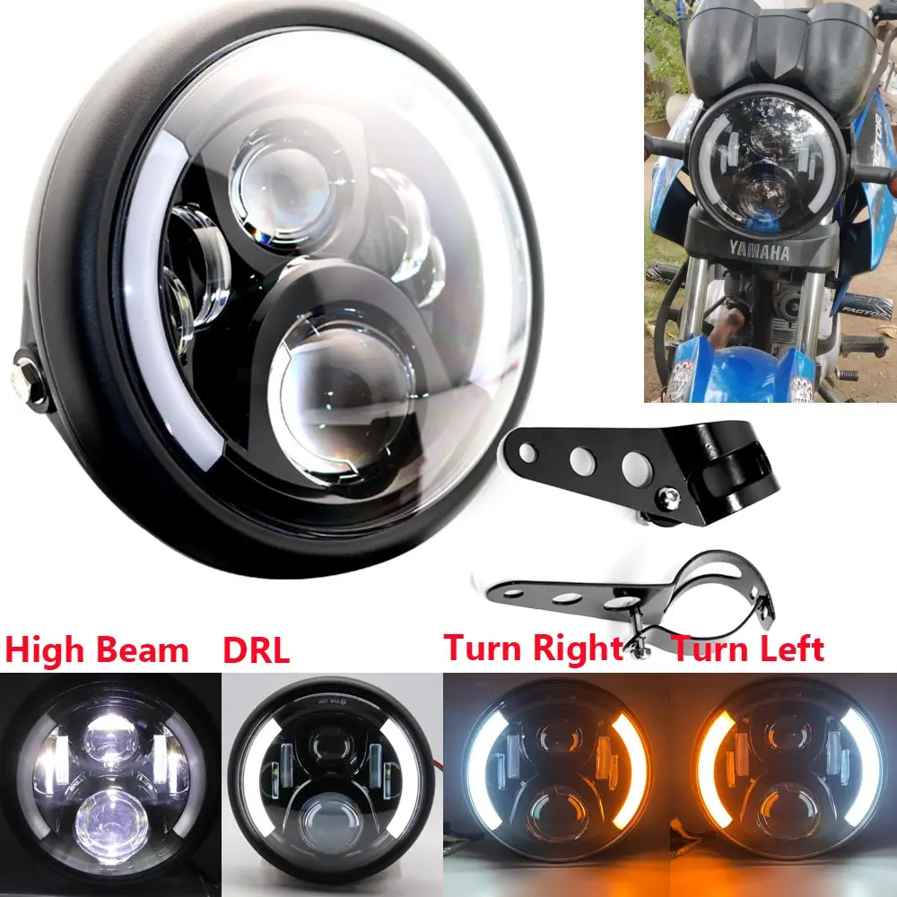 

Motorcycle Black Halo Angel Eye DRL Led Headlamp Motor Davidsion Softail Slim Fat Boy 7" Inch H4 LED motorcycle headlight