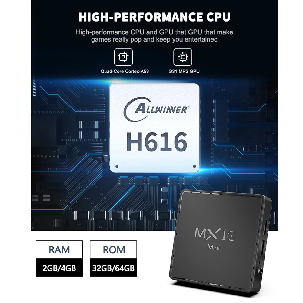 MX10 Мини ТВ приставка Android 10 быстрая установка компьютерной приставки к