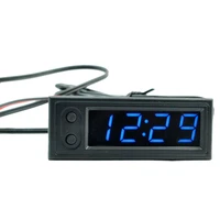 mini luminous portable 3 in 1 voltmeter accurate accessories car clock multifunctional digital display thermometer electronic
