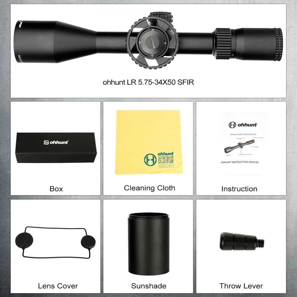 Ohhunt LR 5 75-34x50 SFIR охотничий прицел боковой Параллакс мил-дот стеклянная