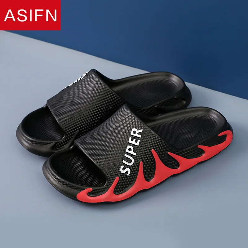

ASIFN Summer Men's Beach Slippers Women Indoor Trend Slides Indoor Non-slip Home Bathroom Couples Eva Sandals Slipper Men Shoes