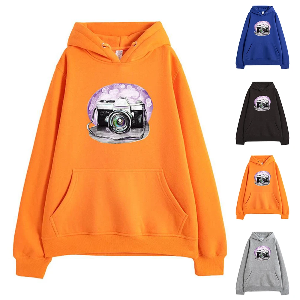 

Мешковатые осенние пуловеры для камеры, зимний женский пуловер с длинным рукавом и принтом, свободная повседневная футболка, футболка Топы ...