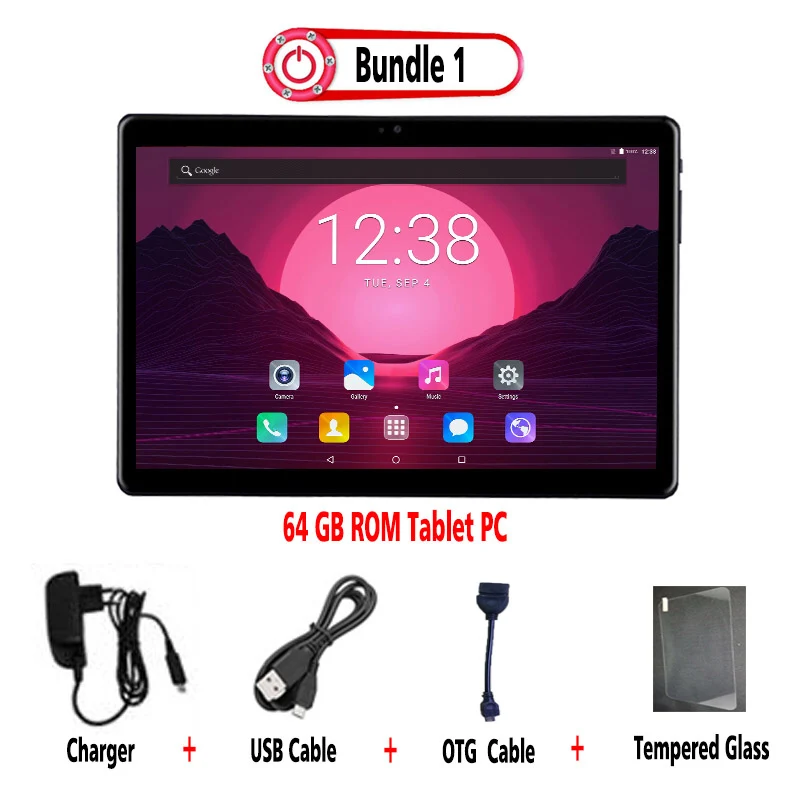 4G LTE 64GB ROM TAB 10 дюймовый планшетный ПК 1920*1200 ips 2.5D закаленное Стекло Deca Core, размер экрана 6 ГБ Оперативная память 128 Гб Встроенная память 4 аппарат не привязан к оператору сотовой связи Android 8,1 Bluetooth, Wi-Fi, 13MP gps+ подарки - Комплект: 4G LTE 64GB ROM TAB