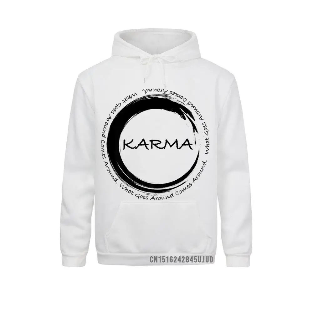 

Забавный пуловер с Кармой, который происходит вокруг, забавные приталенные толстовки для студентов, толстовки с длинным рукавом, уличные ка...