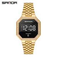 sanda new fashion women touch screen led digital watches waterproof electronic wristwatches female clock relogio feminino 8005