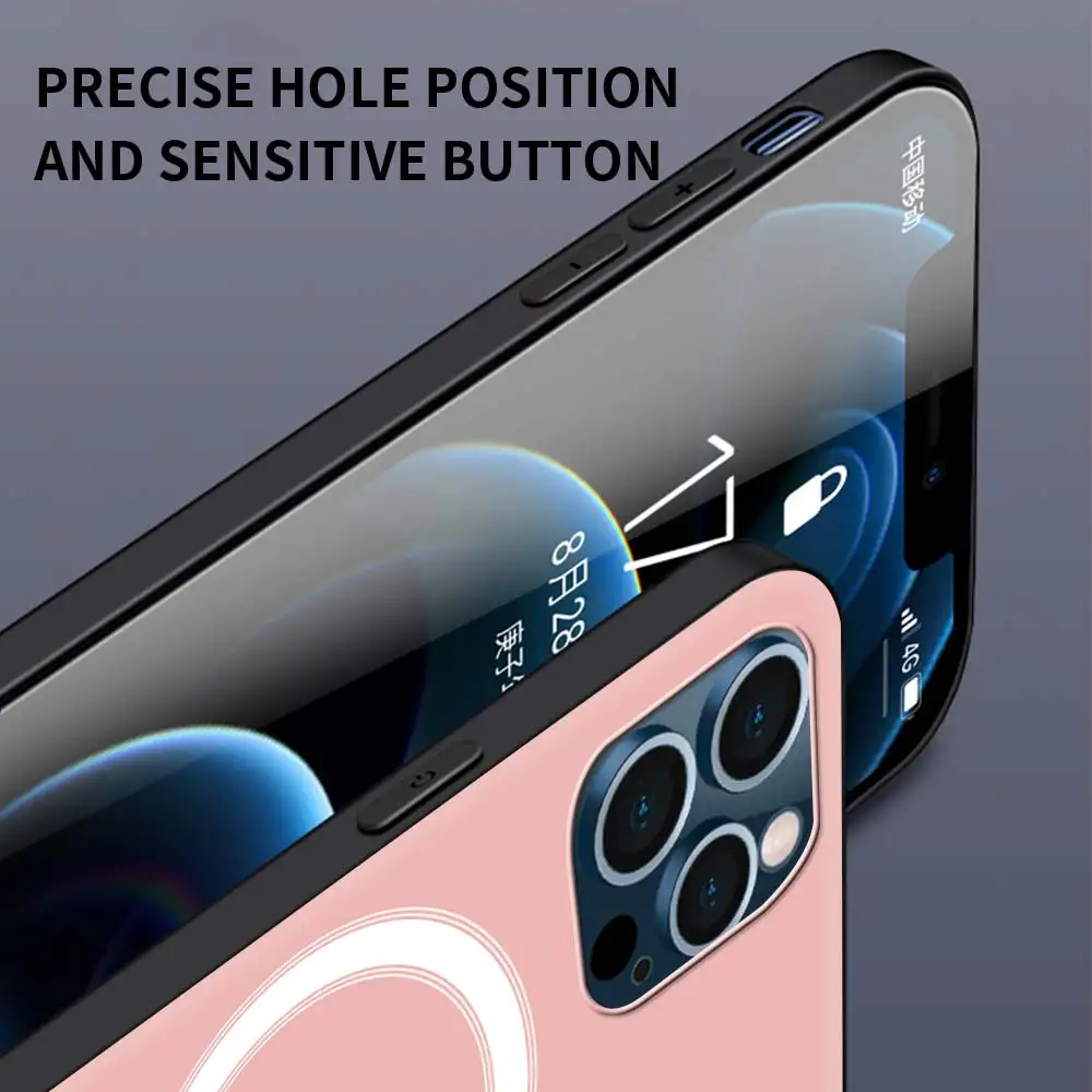 

Magsafes Phone Case For Apple iPhone 12 11 7 XR X XS Max 8 6 6S Plus 5 5S SE 2020 12Mini Coque Black TPU Shell