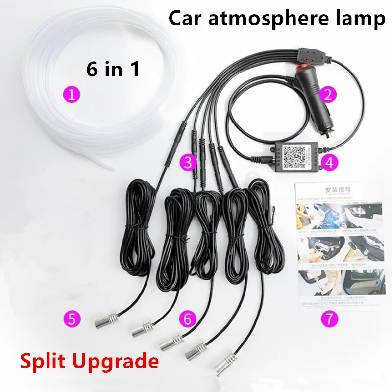 Декоративная RGB лампа для салона автомобиля 6 в 1 8 м|Декоративная лампа| |
