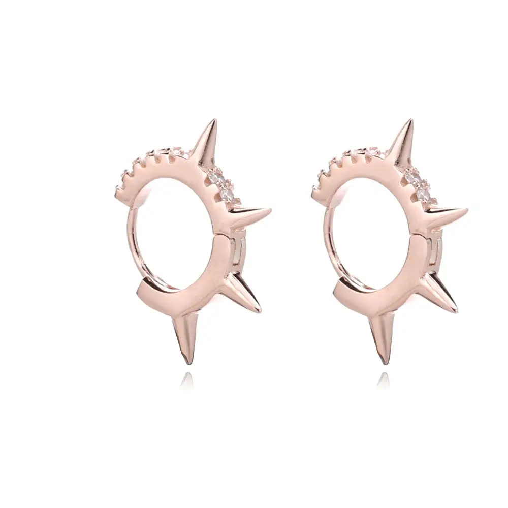 Spike Earring Rose Moonmory модные серьги-кольца для женщин 925 пробы опал в серебряной оправе Huggies Серьги-кольца для женщин серьга со змеями 16 цветов - Окраска металла: Spike Earring Rose