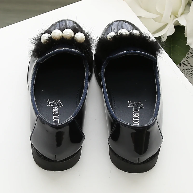 Кожаные школьные туфли для девочек на плоской подошве|Кожаная обувь| |