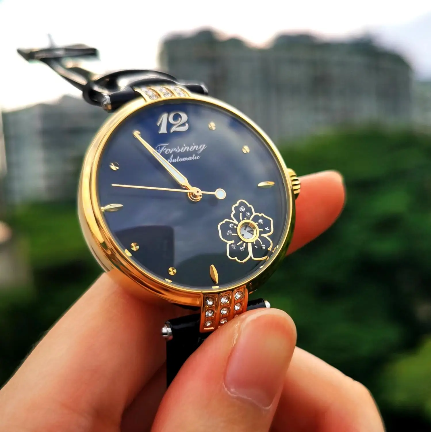 Часы женские механические с автоподзаводом брендовые Роскошные белым