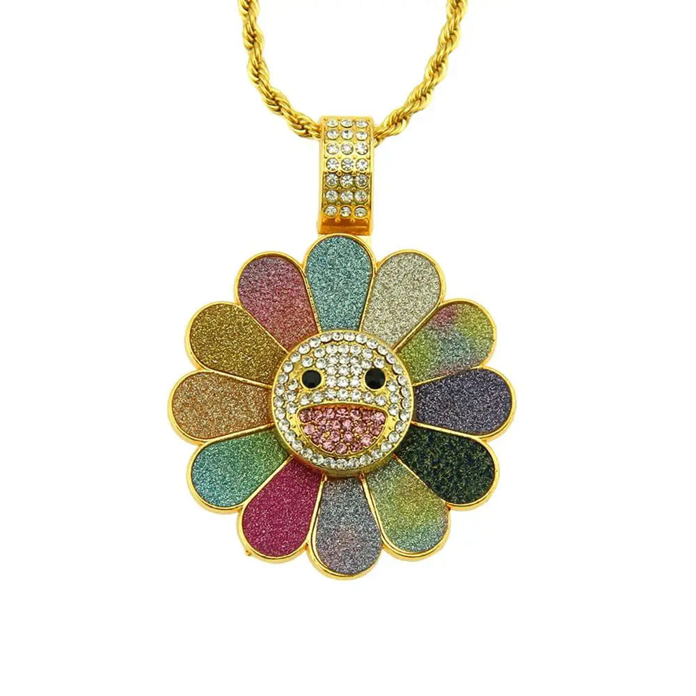 

Мужское ожерелье в стиле хип-хоп с подвеской в форме солнца