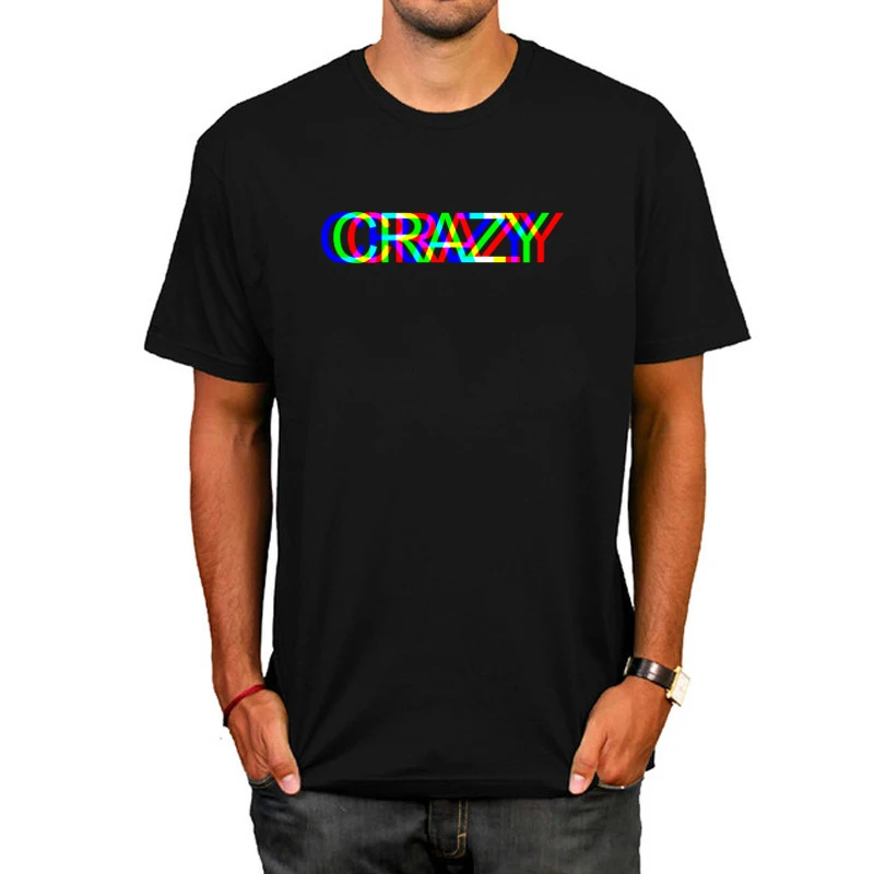 

Harajuku 3D Style Letter Crazy Print T Shirt Men New Colorful Pattern Tshirt Hip hop Gym Sweatshirt Streetwear T-shirt
