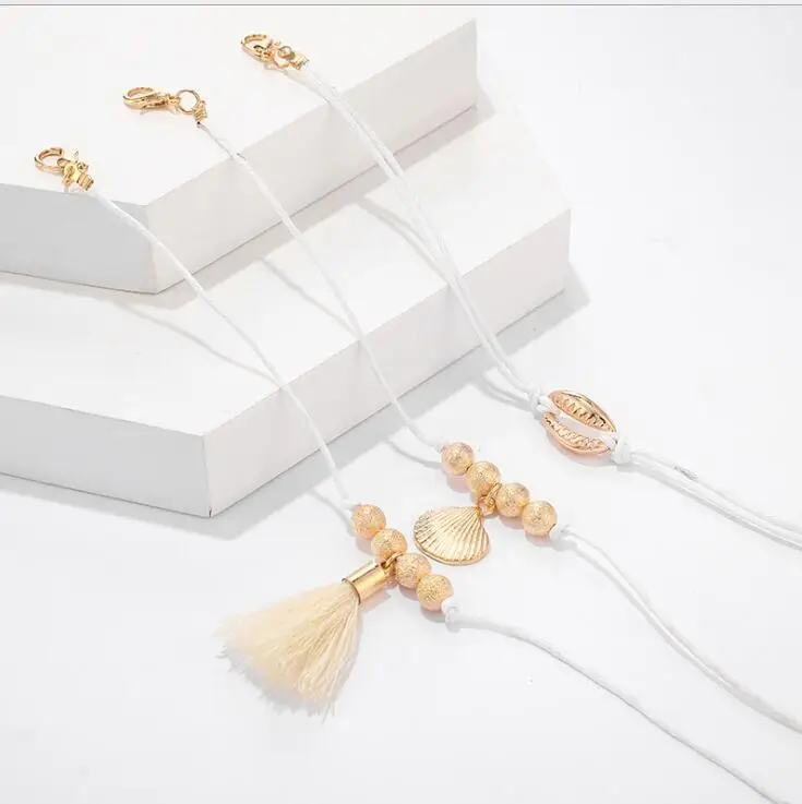 Браслет женский на щиколотку из ракушек 3 шт. | Украшения и аксессуары