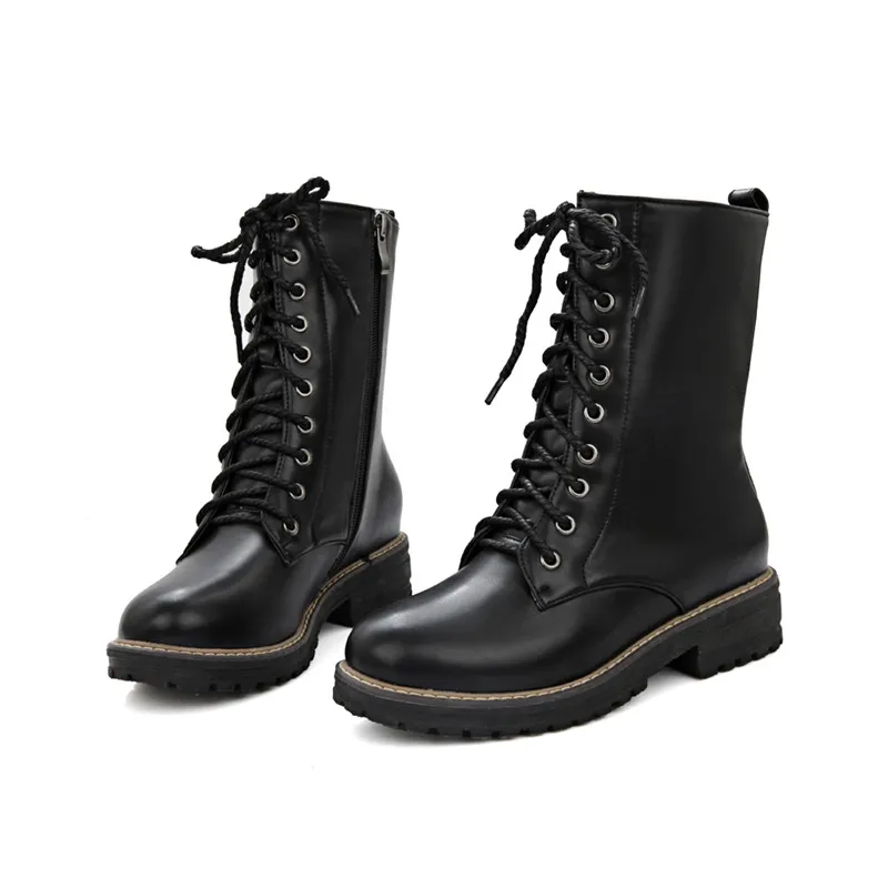 ENMAYER/Новинка модные женские ботильоны с круглым носком и молнией перекрестной