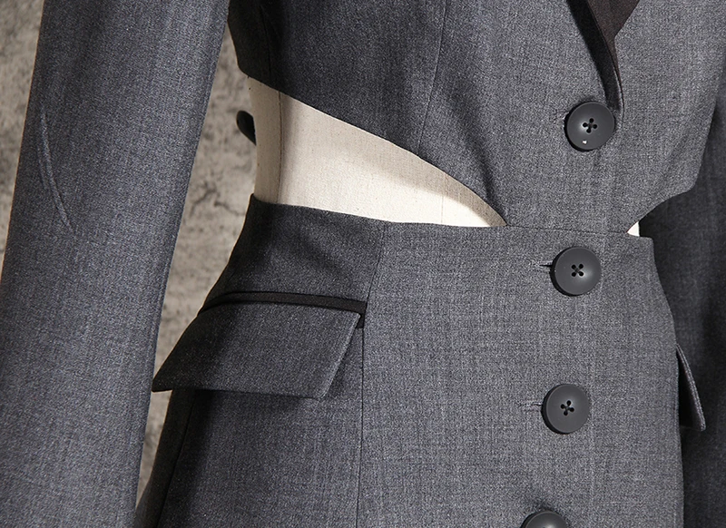TWOTWINSTYLE Лоскутные женские пальто с кисточками, хит цвета, воротник с лацканами, длинный рукав, туника, открытая куртка для женщин, модная одежда