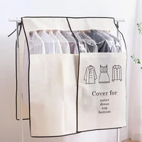 1pc non woven coat dust cover transparent clothing dust cover for household large cloth hanger home supplies home storage bag