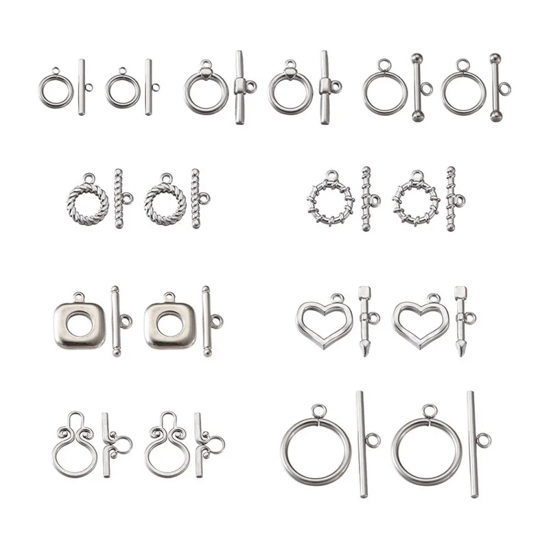 18 sets 304 Stainless Steel OT Toggle Clasps T-Bar Clasp Buckle Connector for Jewelry Making DIY Bracelet Necklace Finding