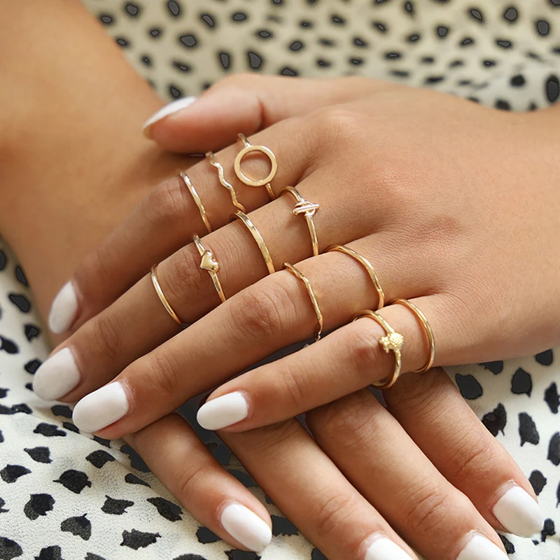 11 шт./компл. женские кольца модные кактус ананас в форме сердца геометрической