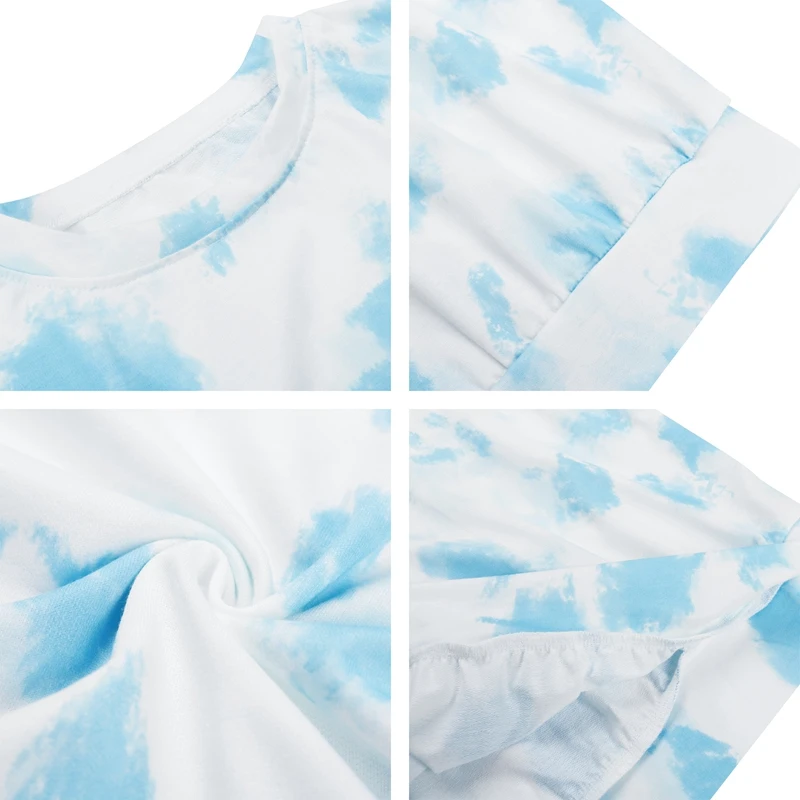 

Womens Sweatsuit Two Piece Sets Casual Tie-Dye Loose Long Sleeve Suits Sportswear Pullovers Autumn Loungewear