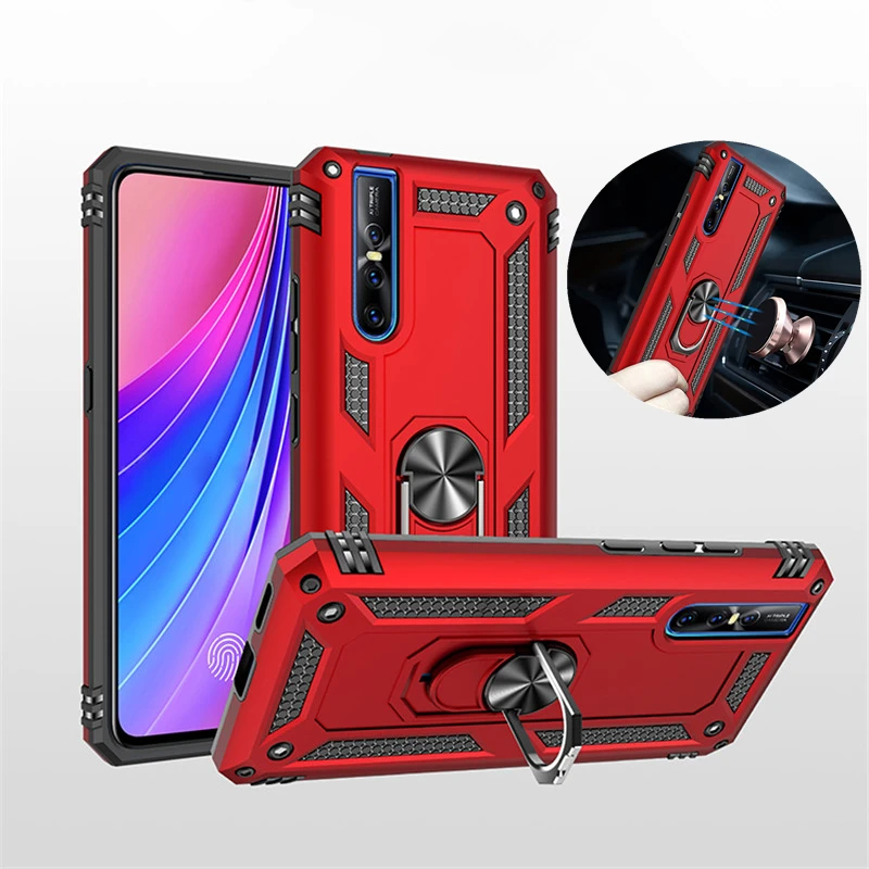 ДЛЯ Vivo V15 Pro силиконовая Противоударная броня подставка для Y17 Y15 Y12 Магнитная