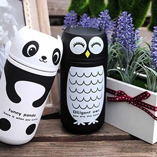 220 мл Портативный с милой пандой совой для детей термос чашка Нержавеющая сталь