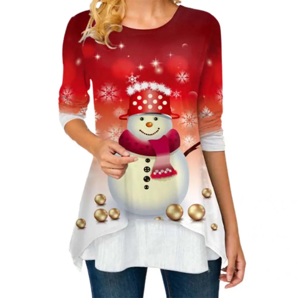 

Christmas Pullovers Soft Christmas T-Shirts Polyester Unique High Quality Trendy Women Christmas Tops
