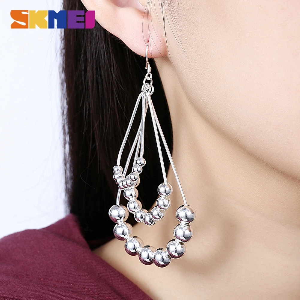 

SKMEI 925 Sterling Silver Water Drop Shaped Silver Earrings For Women Jewelry Accessories Wholesaler CE189