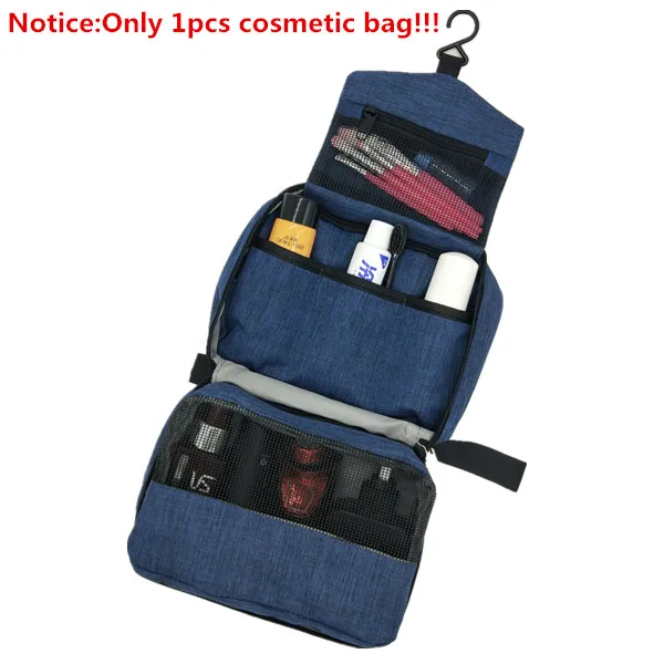 Men Travel Toiletry Bag Women Hanging Cosmetic Makeup Case Beautician Foldable Make up Storage Pouch Foldable Wash Organizer Bag - Цвет: Темно-синий