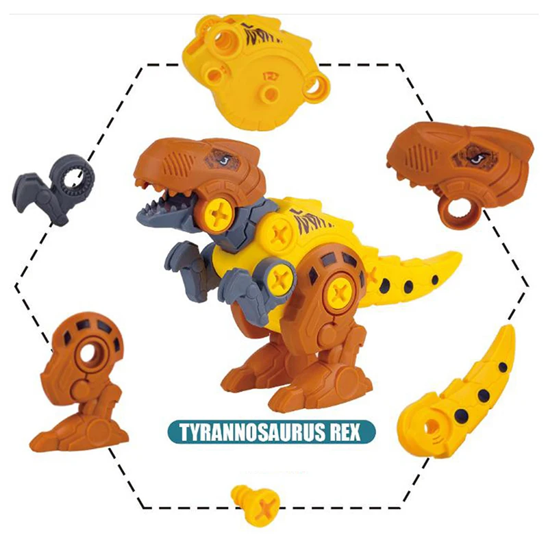 1 шт. детский самодельный разборный винт гайка Комбинированный сборка динозавр