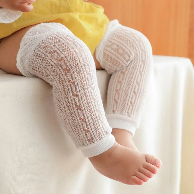 

Summer Mesh Baby Knee Pads Combed Cotton Thin Section Children Crawling Anti-mosquito Loose Mouth Air Conditioning Leg Warmers